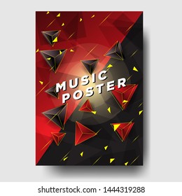 Abstract Vector music flyer. Music Poster Template for Promotional Users. Vector EPS 10