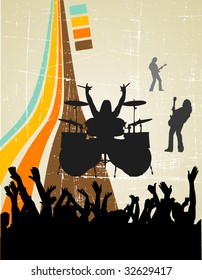 the abstract vector music retro background