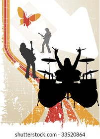 the abstract vector music retro background