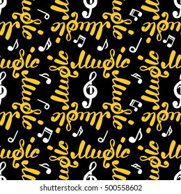 Abstract vector music seamless pattern