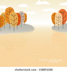 Abstract vector natural autumn landscape