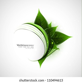 abstract Vector Natural eco green lives swirl wave illustration