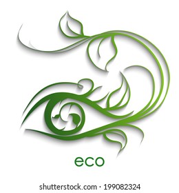 abstract Vector Natural eco green lives swirl wave illustration