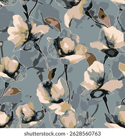 Vetor abstrato padrão natural sem emenda e papel de embrulho  
design, allover com ilustração de fundo digital imagem impressão fábrica têxtil