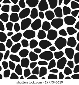 Abstract Vector Nature Backgroung. Hand Drawn Seamless Pattern. Fashion Illustration Black and White Texture 