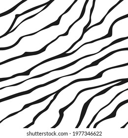 Abstract Vector Nature Backgroung. Hand Drawn Seamless Pattern. Fashion Illustration Black and White Texture 