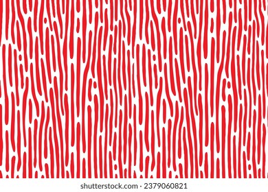 Abstract Vector Nature Backgroung. Hand Drawn Seamless Pattern. Fashion Illustration red and White Texture. eps 10