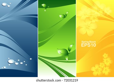 abstract vector nature banners set . Eps10