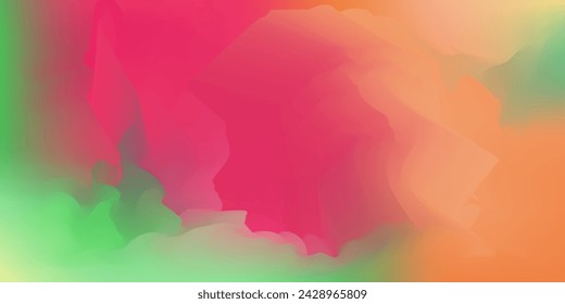 Abstract vector nature green,red and orange colors blurred gradient background. Smooth digital watercolor landscape for web design, technology business concept