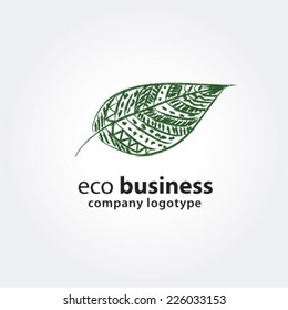 Abstract vector nature logotype isolated on white background