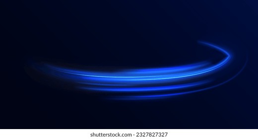 Abstract vector neon wave. Bright sparkling background. Blue neon liquid. Electric light, light effect png. Blue line, light waves png, magic glow, shine. Abstract shiny color blue wavy design.	