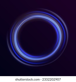 Abstract vector neon wave. Bright sparkling background. Blue neon liquid. Electric light, light effect png. Blue line, light waves png, magic glow, shine. Abstract shiny color blue wavy design.	