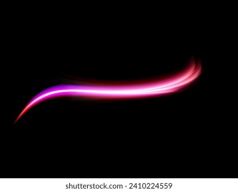 Abstract vector neon wave. Pink neon liquid. Elegant bright linear wave. Bright sparkling background. Vector background