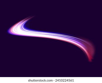 Abstract vector neon wave. Pink neon liquid. Elegant bright linear wave. Bright sparkling background. Vector background