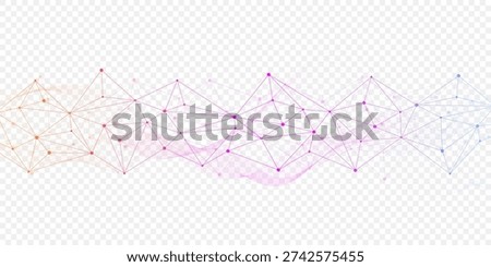Abstract vector network connection background. Digital technology dots and lines connection concept for science, data, ai, futuristic background. Molecular plexus design.