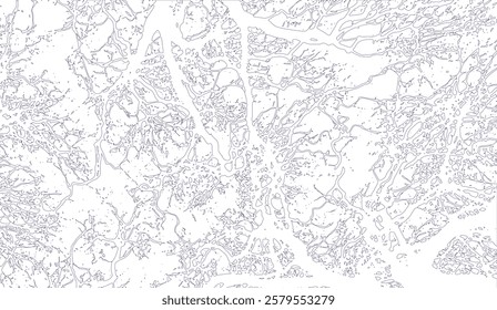 Abstract Vector Network, A Detailed Line Art Depicting Interconnected Organic Shapes, Creating a Dense and Intricate Visual Pattern