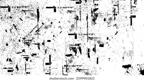 Abstract vector noise. Grunge texture overlay with rough and fine black particles isolated on white background. Vector illustration. EPS10.