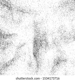 Abstract vector noise. Small particles of debris and dust. Distressed uneven background. Grunge texture overlay with fine grains isolated on white background. Vector illustration. EPS10.