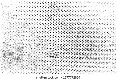 Abstract vector noise. Small particles of debris and dust. Distressed uneven background. Grunge texture overlay with fine grains isolated on white background. Vector illustration. EPS10