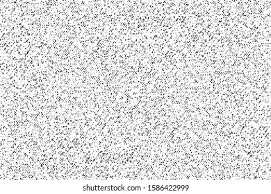 Abstract vector noise. Small particles of debris and dust. Distressed uneven background. Grunge texture overlay with fine grains isolated on white background. Vector illustration. EPS10.