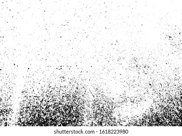 Abstract vector noise. Small particles of debris and dust. Distressed uneven background. Grunge texture overlay with fine grains isolated on white background. Vector illustration. EPS10.