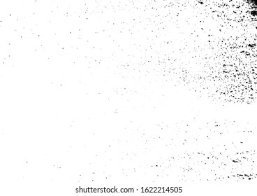 Abstract vector noise. Small particles of debris and dust. Distressed uneven background. Grunge texture overlay with fine grains isolated on white background. Vector illustration. EPS10.