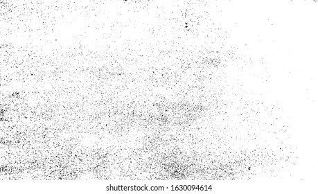 Abstract vector noise. Small particles of debris and dust. Distressed uneven background. Grunge texture overlay with rough and fine black particles isolated on white background. Vector illustration. 