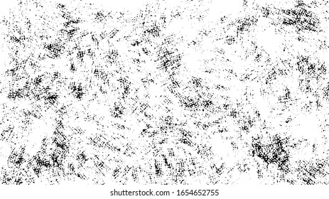 Abstract vector noise. Small particles of debris and dust. Distressed uneven background. Grunge texture overlay with rough and fine grains isolated on white background. Vector illustration. EPS10.