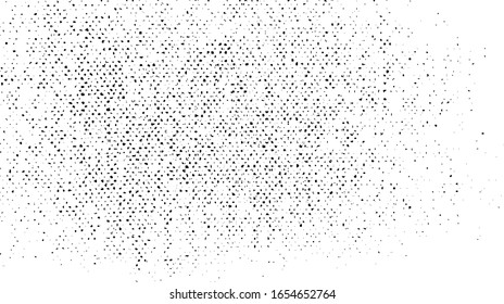 Abstract vector noise. Small particles of debris and dust. Distressed uneven background. Grunge texture overlay with rough and fine grains isolated on white background. Vector illustration. EPS10.