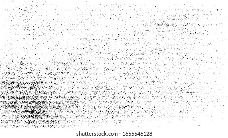 Abstract vector noise. Small particles of debris and dust. Distressed uneven background. Grunge texture overlay with rough and fine grains isolated on white background. Vector illustration. EPS10.