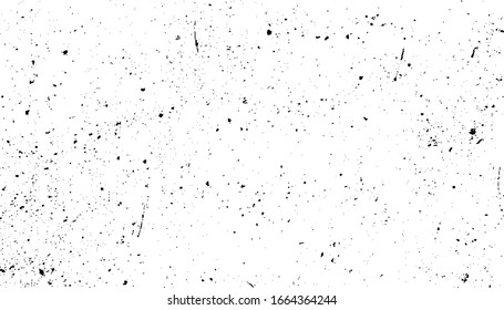 Abstract vector noise. Small particles of debris and dust. Distressed uneven background. Grunge texture overlay with rough and fine grains isolated on white background. Vector illustration. EPS10.