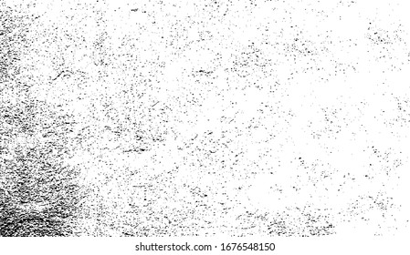 Abstract vector noise. Small particles of debris and dust. Distressed uneven background. Grunge texture overlay with rough and fine grains isolated on white background. Vector illustration. EPS10.