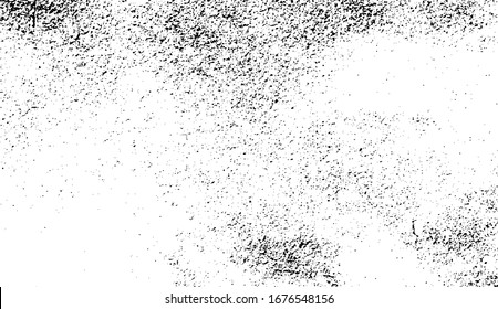 Abstract vector noise. Small particles of debris and dust. Distressed uneven background. Grunge texture overlay with rough and fine grains isolated on white background. Vector illustration. EPS10.