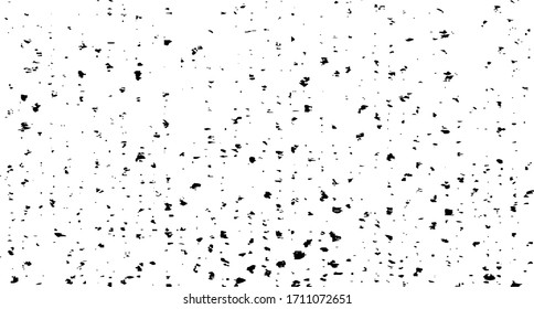 Abstract vector noise. Small particles of debris and dust. Distressed uneven background. Grunge texture overlay with fine grains isolated on white background. Vector illustration. EPS10