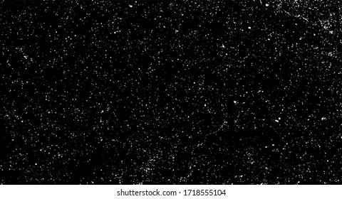 Abstract vector noise. Small particles of debris and dust. Distressed uneven background. Grunge texture overlay with rough and fine grains isolated on white background. Vector illustration. EPS10.