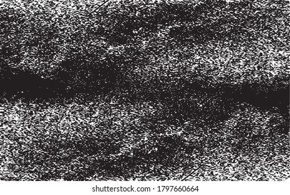 Abstract vector noise. Small particles of debris and dust. Distressed uneven background. Grunge texture overlay with rough and fine grains isolated on white background. Vector illustration. EPS10.