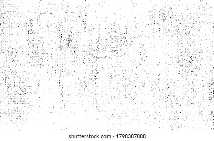 Abstract vector noise. Small particles of debris and dust. Distressed uneven background. Grunge texture overlay with rough and fine grains isolated on white background. Vector illustration. EPS10.