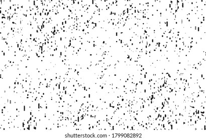 Abstract vector noise. Small particles of debris and dust. Distressed uneven background. Grunge texture overlay with rough and fine grains isolated on white background. Vector illustration. EPS10.