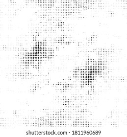 Abstract vector noise. Small particles of debris and dust. Distressed uneven background. Grunge texture overlay with rough and fine grains isolated on white background. Vector illustration. EPS10.