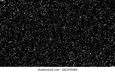 Abstract vector noise. Small particles of debris and dust. Distressed uneven background. Grunge texture overlay with rough and fine grains isolated on white background. Vector illustration. EPS10.