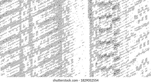 Abstract vector noise. Small particles of debris and dust. Distressed uneven background. Grunge texture overlay with rough and fine grains isolated on white background. Vector illustration. EPS10.