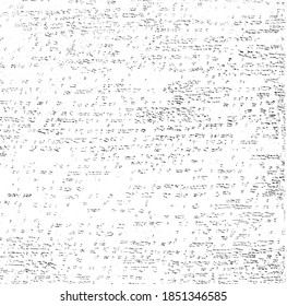 Abstract vector noise. Small particles of debris and dust. Distressed uneven background. Grunge texture overlay with rough and fine grains isolated on white background. Vector illustration. EPS10.