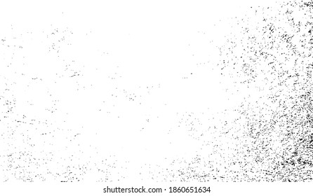 Abstract vector noise. Small particles of debris and dust. Distressed uneven background. Grunge texture overlay with rough and fine grains isolated on white background. Vector illustration. EPS10.