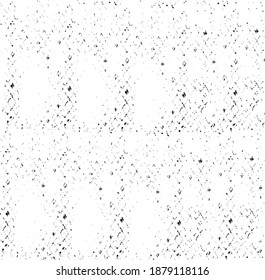 Abstract vector noise. Small particles of debris and dust. Distressed uneven background. Grunge texture overlay with rough and fine grains isolated on white background. Vector illustration. EPS10.