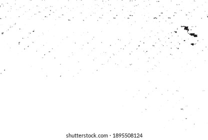 Abstract vector noise. Small particles of debris and dust. Distressed uneven background. Grunge texture overlay with rough and fine grains isolated on white background. Vector illustration. EPS10.