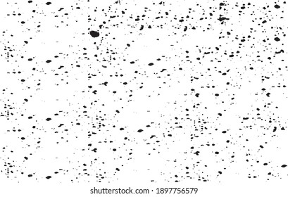 Abstract vector noise. Small particles of debris and dust. Distressed uneven background. Grunge texture overlay with rough and fine grains isolated on white background. Vector illustration. EPS10.