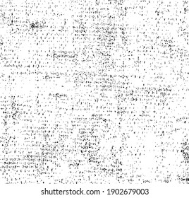 Abstract vector noise. Small particles of debris and dust. Distressed uneven background. Grunge texture overlay with rough and fine grains isolated on white background. Vector illustration. EPS10.
