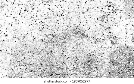 Abstract vector noise. Small particles of debris and dust. Distressed uneven background. Grunge texture overlay with rough and fine grains isolated on white background. Vector illustration. EPS10.