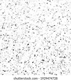 Abstract vector noise. Small particles of debris and dust. Distressed uneven background. Grunge texture overlay with rough and fine grains isolated on white background. Vector illustration. EPS10.