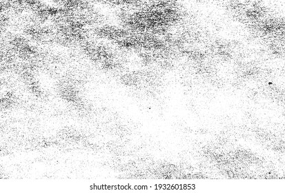 Abstract vector noise. Small particles of debris and dust. Distressed uneven background. Grunge texture overlay with rough and fine grains isolated on white background. Vector illustration. EPS10.